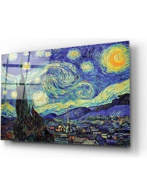 Yıldızlı Gece Cam Tablo