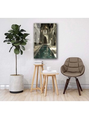 Marsilyan Sükunetin Yansıması Cam Tablo Hediyelik Büyük Tablo Ev Ofis Dekoru