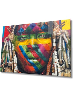 Renkli Siyahi Kadın Cam Tablo Ev ve Ofis Duvar Dekoru Hediyelik Büyük Tablo Dayanıklı Temperli Cam