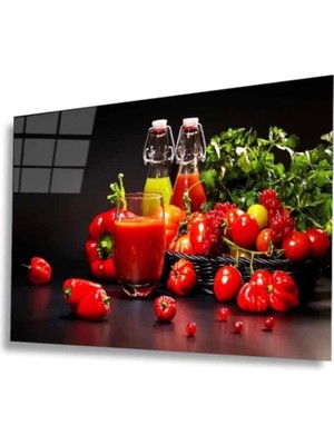 Meyveler Cam Tablo 4mm Dayanıklı Temperli Cam