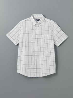 Lcwaıkıkı Classic Mavi Regular Fit Kısa Kollu Ekose Armürlü Erkek Gömlek