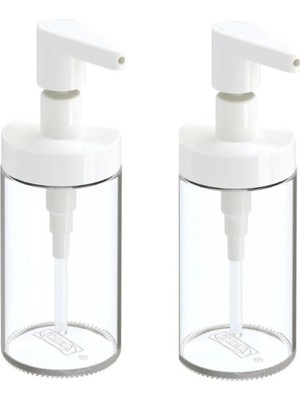 2 Adet Sıvı Sabunluk Yükseklik 17 cm Ikea Kapaklı 2'li Set Sabun Kabı Hacim 250 ml Cam Beyaz
