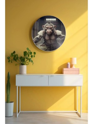 Yuvarlak Sanatsal, Dekoratif Baskı Cam Tablo 94