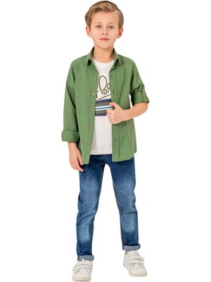 Jeans Pantolonlu Gömlekli 3'lü Erkek Takım