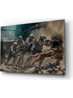 Marsilyan- Fütüristik Asker  Cam Tablo