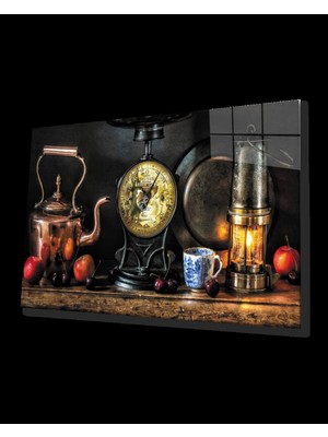 Marsilyan- Meyve ve Mutfak Malzemeleri Görselli Natürmort  Cam Tablo