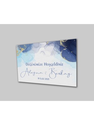 Marsilyan- Düğün Nişan Hoşgeldiniz Cam Tablo
