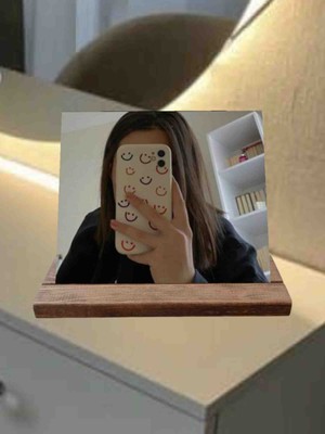 Mirrorss Makyaj Ayna 18 x 18 cm Ahşap Stand Çift Açılı