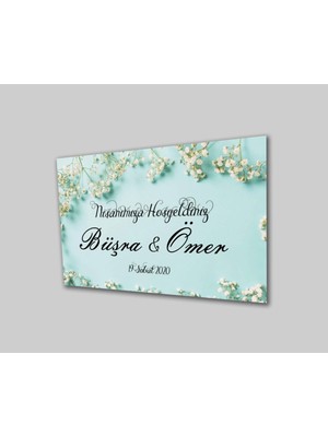 Marsilyan- Düğün Nişan Hoşgeldiniz Cam Tablo