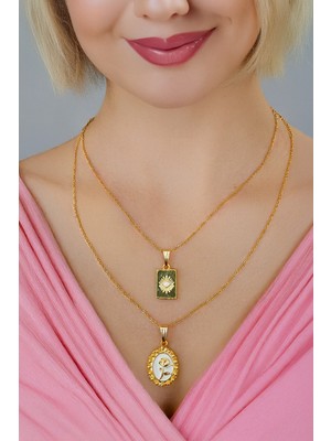 Çelik Altın Kolye – Çoklu Y Kolye & Dekolte Kolye – İkili Kombin kolye uzun zincir