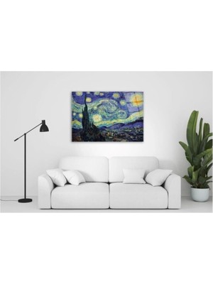 Van Gogh Yıldızlı Gece Cam Tablo 3 50 x 70  cm
