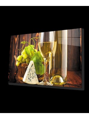 Marsilyan- Şarap Peynir Natürmort Mutfak Cam Tablo