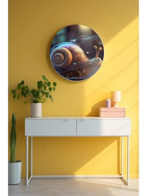 Yuvarlak Sanatsal, Dekoratif Baskı Cam Tablo 214