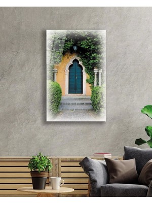 Marsilyan- Eski Klasik Yeşil Kapı Cam Tablo
