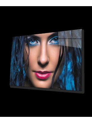 Marsilyan- Kadınlar Mavi Göz ve Saç Cam Tablo