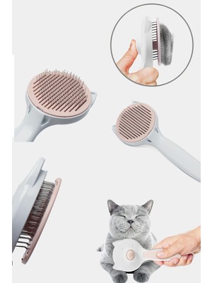 Gampus Tuşlu Kedi Köpek Pet Evcil Hayvan Tüy Kıl Toplama Fırçası