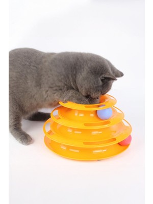 Gampus 3 Katlı Kedi Köpek Oyuncağı Dönebilen Hazneli Oyuncak
