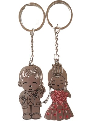 Gampus Figürler Çift Anahtarlığı 4'lü Anahtarlık Sevgili Anahtarlık