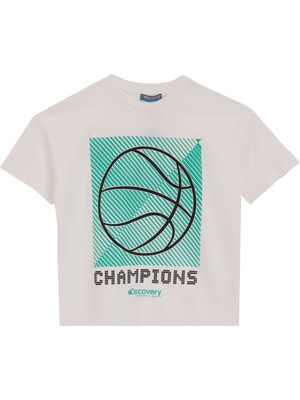 Discovery Expedition Baskılı Beyaz Erkek Çocuk T-Shirt D5SB-TST3215