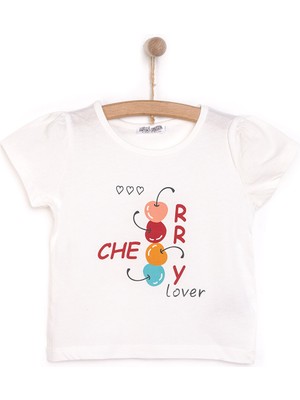 HelloBaby Basic Kiraz Baskılı Tshirt Kız Bebek