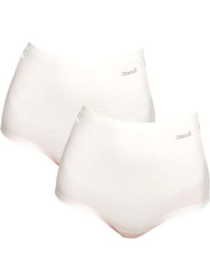 Kadın Mikro Kumaş Ekru 2'li Dikişsiz Yüksek Bel Külot QR.K1SK.K3O.LLK.5NTM.D