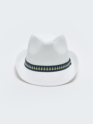 Lcw Accessorıes Beyaz Biyeli Hasır Erkek Çocuk Fötr Şapka