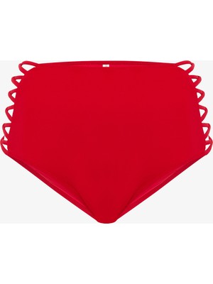 Kırmızı High Fashion Yüksek Bel Bikini Altı