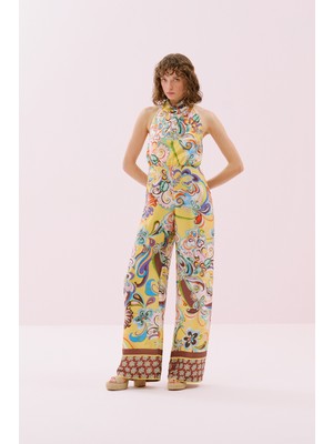 Sırt Dekolteli Degaje Yaka Saten Tulum Standart Renk Y2512407_089