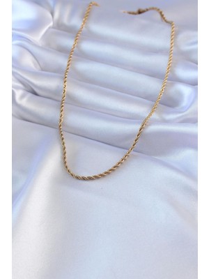 Ocean Desing Çelik Gold Renk Burgu Model 45 cm Kadın Kolye
