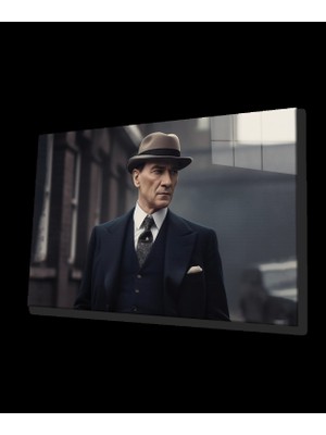 Marsilyan- Yapay Zeka Atatürk Portresi Cam Tablo Ev ve Ofis Duvar Dekoru