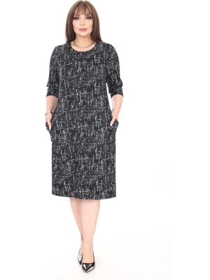 Çift Cepli Kışlık Büyük Beden Elbise 29C-2641