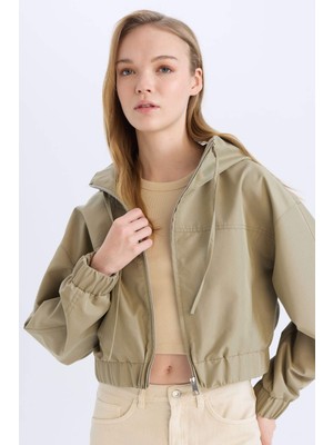 DeFacto Su Geçirmez Kapüşonlu Fermuarlı Mont D5776AX25SP