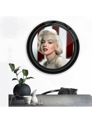 Marsilyan Marilyn Monroe Yuvarlak Cam Tablo