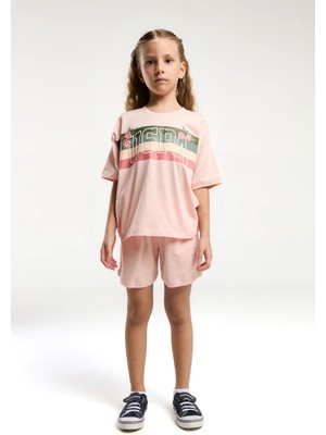 Kız Çocuk Pembe Şort Takım