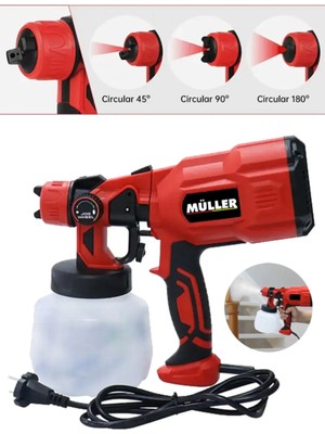 Müller Alman 2000 W Duvar Panel,beton Ahşap Vb Elektrikli Sprey Boya Püskürtme Tabancası Profesyonel