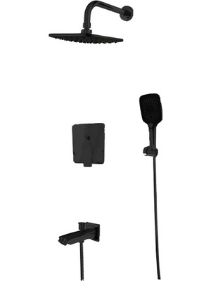 Drop Siyah Ankastre Banyo Bataryası Set 241131SB