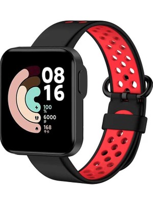 ZORE Xiaomi Redmi Watch 2 Lite Krd-02 Uyumlu Kordon - SIYAH-KIRMIZI-8680436587898-TCHS74844
