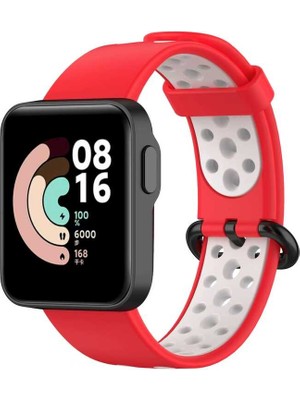 Xiaomi Redmi Watch 2 Lite Krd-02 Uyumlu Kordon Zore - KIRMIZI-BEYAZ-8680436587850-TCHS74839