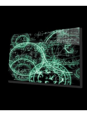 Marsilyan- Neon Yeşil Matematik Cam Tablo   Neon Green Math