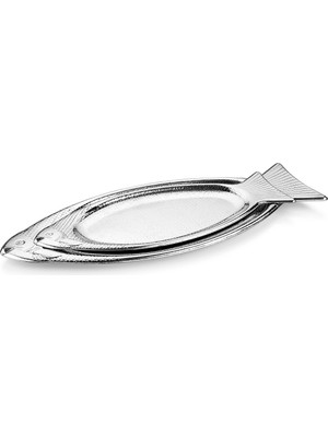 Schafer Ottoman Fish 2'li Sunum Tabağı-Gümüş
