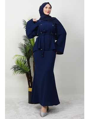 Giza Store Taşlı Etekli Ikili Takım Lacivert