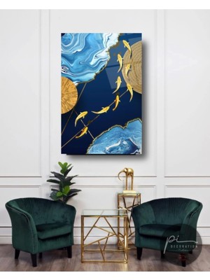 Marsilyan- Gold Balıklar Cam Tablo