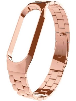 ZORE Xiaomi Mi Band 6 Uyumlu Krd-04 Metal Kordon Zore - Rose GOLD-8682314047616-TCHS52524