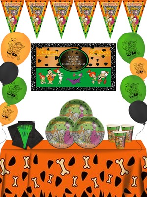 Taş Devri Afiişli Çakıl Bambam 40 Kişilik Doğum Günü Parti Malzemeleri Seti