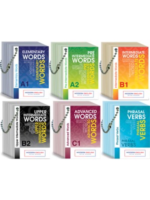 Modern English 6'lı Kelime Kartı Seti Mesleki Hazırlık Ciltsiz A1-A2-B1-B2-C1-Phrasal Verbs
