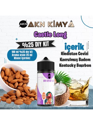 Akn Kimya Castle Long Five Pawns Yoğun Dıy Kit Kavrulmuş Badem Bourbon Gıda Aroması %25 Oranda Aroma İçerir (Hazır Değildir )