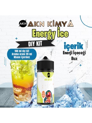 Akn Kimya Energy Ice Dıy Kit Enerji İçeceği Buz Gıda Aroması %20 Oranda Aroma İçerir (Hazır Değildir )