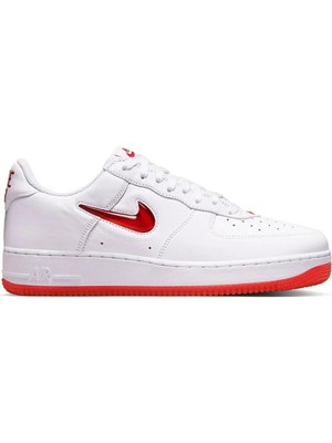 Nike Air Force 1 Low Retro Leather Sneaker Hakiki Deri Erkek Günlük Spor Ayakkabı Beyaz Kırmızı