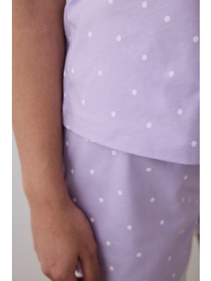 Penti Lilac Dotted Şortlu Pijama Takımı