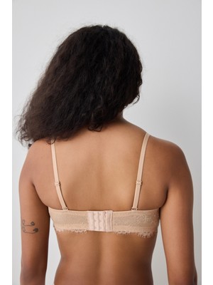 Penti Push Up Lace Dantel Bej Straplez Sütyen